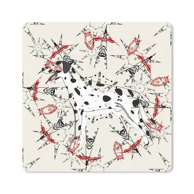 Produktbild von MuchoWow® Mauspad Mousepad Abstrakt - Hund - Muster - Dalmatiner 20x20 cm - Mousepads - Maus Mat - Pad - Mausunterlage - Desk Mat - Bureauartikeln
