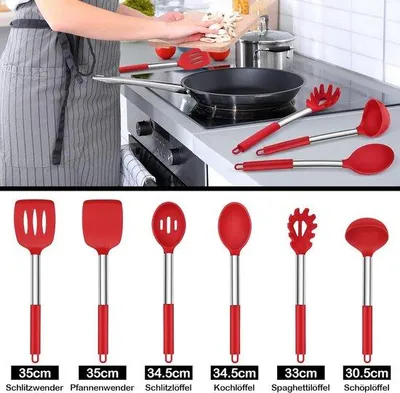 Produktbild von Silikon-Kochgeschirr-Set, 6-teilig, Antihaft, Küchenhelfer