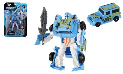 Imagen del producto de Transformador, auto/robot de 14 cm, modelo Teddies, color azul