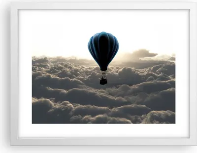 Produktbild von Gerahmtes Poster - Weißer Rahmen - Wolke Ballon Himmel - 40x30 cm - Wand Bild - Wanddeko - Wandbilder - Kunstposter - Wandposter - Bilderrahmen - Bilder - Kunstdruck - Wandbild - P2WAA40x30-3577