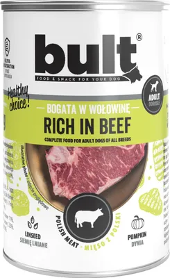 Produktbild von BULT - Hundefutter Rindfleisch - Nassfutter Dose 400 g - Dosenfutter - Hunde Nassfutter - Vollnahrung Hund