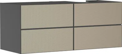 Image de hansgrohe Xevolos E Meuble sous-lavabo, 4 tiroirs, 1 découpe à droite, 1370x550x555mm, pour console avec vasque à poser à droite, 54241390