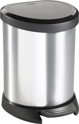 Immagine prodotto di Curver Deco Bins 3253922160018 Pattumiera a pedale 5 litri Rotondo Nero Argento