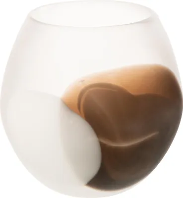 Produktbild von J-Line Windlicht Ball Glas Weiß/Braun Large