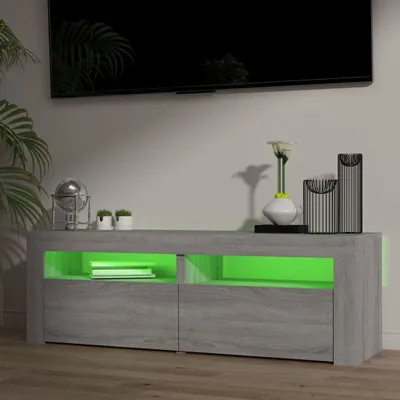 Produktbild von "2026 Promotion" TV-Schrank - TV-Lowboard - mit LED-Leuchten - Grau Sonoma 120x35x40 cm - TV-Regal CC28014
