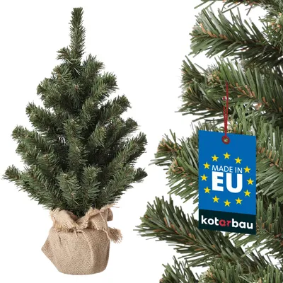 Produktbild von KOTARBAU® Künstlicher Weihnachtsbaum Deko Klein 50 cm mit Jute Weihnachtsbaumständer Mini Tannenbaum Künstlich Christbaum Christmas Tree