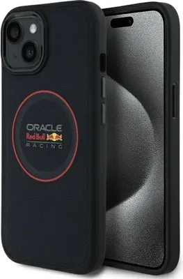 Zdjęcie produktu dla Red Bull RBHMP14S24PUILVR iPhone 14 6.1 hardcase granatowy/navy Leather Red Ring MagSafe
