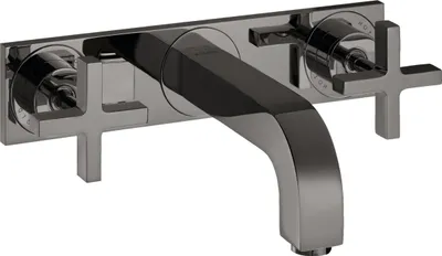 Produktbild von 3-Loch Waschtischarmatur AXOR CITTERIO DN 15 UP m Al 226mm Kreuzgr. u Pl pol. b polished black chrome