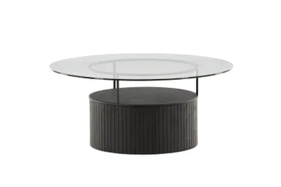 Image de Bovall table basse ⌀90cm noir, verre.