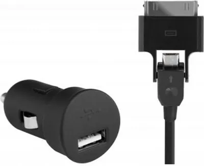 Produktbild von Blueway, 1A Zigarettenanzünder-Ladegerät für iPhone/iPod und Micro-USB Smartphones, Schwarz
