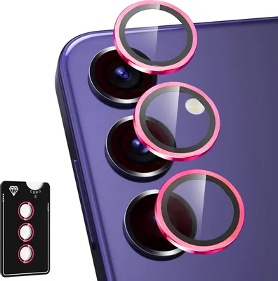 Image de Pour Samsung Galaxy S25 5G : anneau de protection en aluminium pour appareil photo + verre trempé H9 rouge