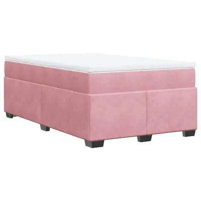 Obrázok produktu pre Boxspring posteľ s matracom, ružová 120x190 cm, zamat