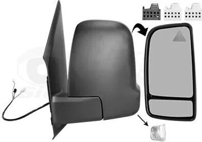 Produktbild von VAN WEZEL 2973827 Außenspiegel Seitenspiegel Links passend für MERCEDES-BENZ Sprinter 3,5-T Kastenwagen (907, 910) Konvex Beheizt