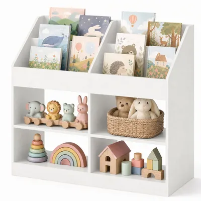 Produktbild von KOMFOTTEU 4-stöckiges Kinderbücherregal, Montessori Aufbewahrungsregal