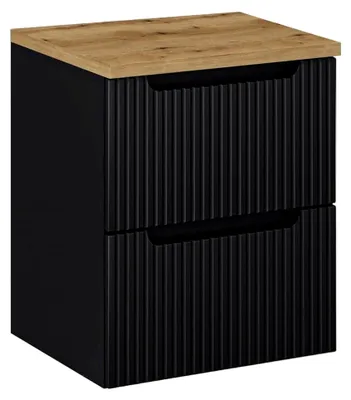 Produktbild von Waschtischunterschrank Skelbolu hängend 50 x 60 x 40 cm in Schwarz/Eiche