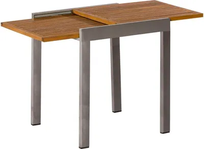 Zdjęcie produktu dla Składany stolik balkonowy 22027-209, rama aluminiowa grafit z drewnem akacjowym, 65/130 x 65 cm