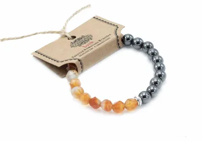 Productafbeelding van Armband met gesneden edelsteen - Magnetische carneool