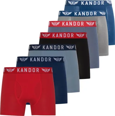 Produktbild von Kandor - "Bambers" Boxershorts für Herren(7er-Pack) BG1676 (L) (Blau/Rot)