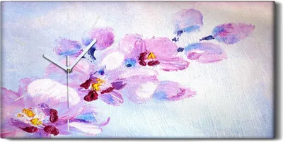 Produktbild von Wohnzimmer-Bild Leinwand Uhr Geräuschlos 60x30 Gemälde Blumen Pflanzen Kunst - weiße Hände