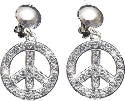 Produktbild von Hippie Strass Ohrringe - Peace and Love Ohrringe
