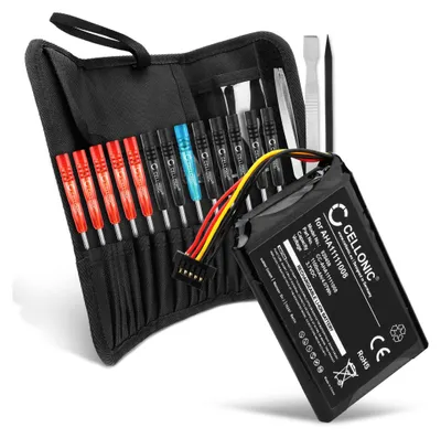 Immagine prodotto di CELLONIC 1x Batteria per Navigatore GPS TomTom Go 6250, Go 6200, Go 6100, Go 6000, Go 5000 – (1100mAh, 3.7V) + Set di strumenti 23pz