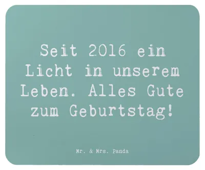 Produktbild von Mr. & Mrs. Panda Mousepad Spruch 2016 Geburtstag - Meeresbrise - Geschenk, Mouse Pad, Happy Birthday, mauspad pc, Geburtstagsgeschenk, Alter, laptop, besonderen feiern