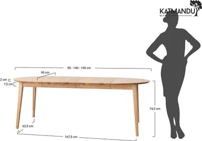 Produktbild von Orbetello Esstisch ausziehbar 90–190 cm Tabacco - Massiver Eichenholz-Tisch im minimalistischen Design