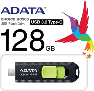 Productafbeelding van UC300 128 GB (zwart/groen, USB-C 3.2 Gen 1)