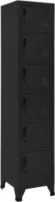 Produktbild von Aktenschrank mit Schloss, schwarz, 38 x 40 x 180 cm, aus Stahl, abschließbarer Büroschrank mit Schloss, Büroschrank, Archivschränke, 339794