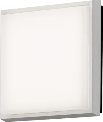 A white square wall light fixture is shown from a side angle against a white background.