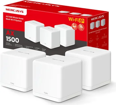 Immagine prodotto di Mercusys WL-Router Halo H1500X Home Mesh WiFi System 3-Pack
