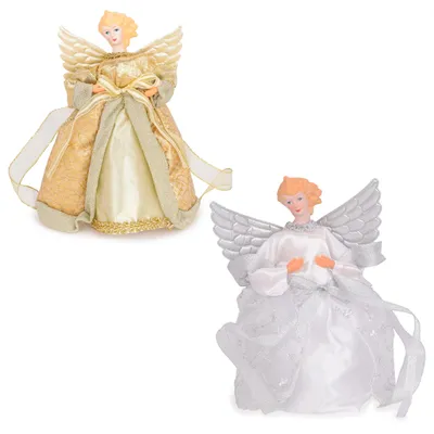 Baumspitze Engel 21 cm – Gold/Silber – Weihnachtsdeko