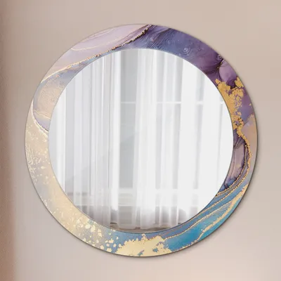 Produktbild von Ø70cm Modern Spiegel - Wandspiegel Wandmontage- Schlafzimmer - Marmor Stein