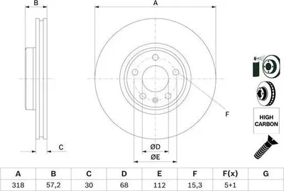 Immagine prodotto di Disco freno BOSCH 0 986 479 E49