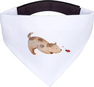 Produktbild von Mr. & Mrs. Panda Hundehalstuch Hund Marienkäfer - Weiß - Geschenk, Halstuch, Sprüche, Mischlingshund, Mischlinghund, Hunde, Hunde-Halstuch, Neugierig