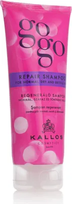 Produktbild von Kallos GOGO Repair Shampoo, 200 ml, Shampoo, Nicht-professionell, Frauen, Sprödes Haar, trockenes Haar, normales Haar, Glanz, Verstärkung