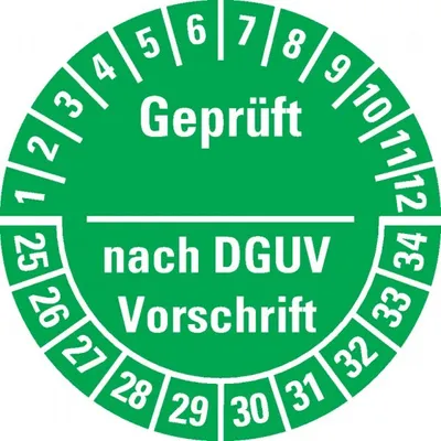 Produktbild von Dreifke® Aufkleber I Prüfplakette  nach DGUV Vorschrift 25-34, grün, D...