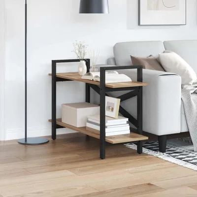 Image de Maison Exclusive - Étagère bibliothèque, 2 niveaux, 100 x 33,5 x 64 cm, en panneaux de particules