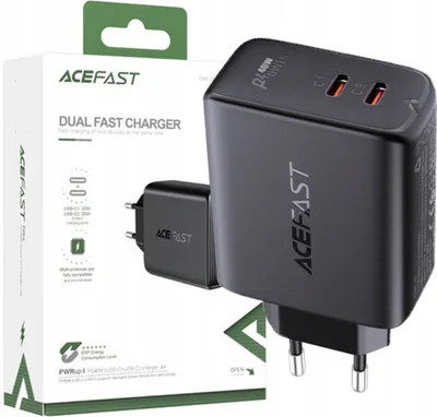 Immagine prodotto di Caricabatterie Acefast 2X Usb Tipo C 40W, Pps, Pd, Qc 3.0, Afc, Fcp Nero (A9 Nero)