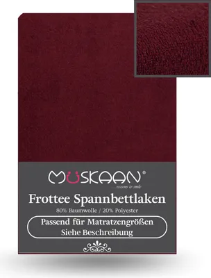 Produktbild von Frottee Spannbettlaken 140x200 cm - 160x200 cm Spannbetttuch Laken bordeaux