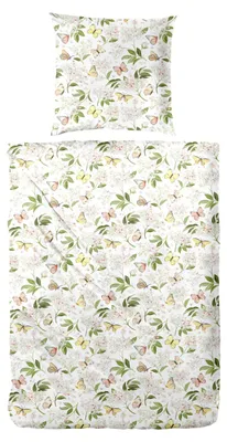 Produktbild von Bettwäsche Renforce Schmetterlinge grün-gelb 135 x 200 cm