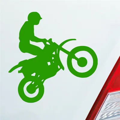 Produktbild von Auto Aufkleber Motorcross Motorrad Bike Tuning 10x9 cm Hellgrün Sticker Heckscheibenaufkleber