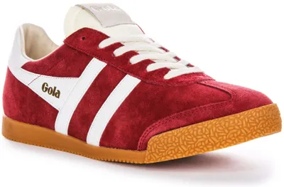 Produktbild von Gola Classics Elan Low Pro Lac Retro Tiefrot Wht Herren Wildleder Ledersneaker in Rot Weiß – 8 Großbritannien - 42 EU - 9 US / rot-Weiss