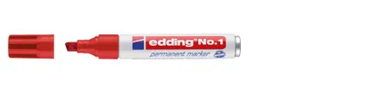Zdjęcie produktu dla Edding No.1, Końcówka ścięta, Czerwony, Aluminium, Wielo, 1 mm, 5 mm