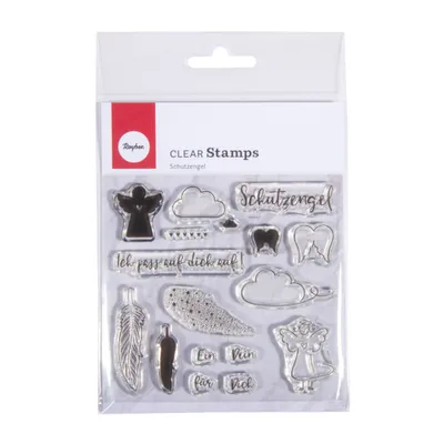 Produktbild von Rayher Clear Stempel - "Schutzengel", 102,5x97mm, 16 Motive