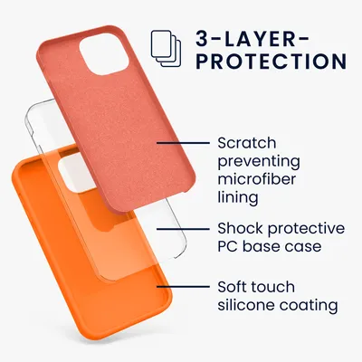 Produktbild von kwmobile Handyhülle für iPhone 13 mini Hülle, für iPhone 13 mini Case - Hülle Silikon - kabelloses Laden - Fruity Orange