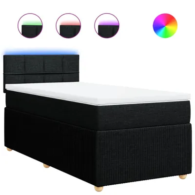 Produktbild von Boxspringbett mit Matratze Schwarz 90x190 cm Stoff