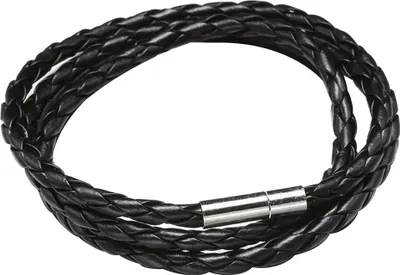 Produktbild von Vintage Damen Herren Mehrschichtiges geflochtenes Leder Manschettenarmband Armband Geschenk-Schwarz