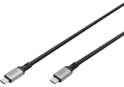 Obrázok produktu pre Digitus DB-300443-010-S, 1 m, USB C, USB C, USB4 Gen 2x2, 40 Gbit/s, Čierna