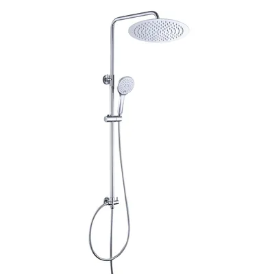 Immagine prodotto di JOHO 304 Colonna Doccia senza Miscelatore in Acciaio Inox 304 Cromato Set Doccia a Pioggia con Soffione e Doccetta a Mano D30cm tondo